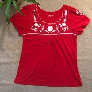 Embroidered peasant top